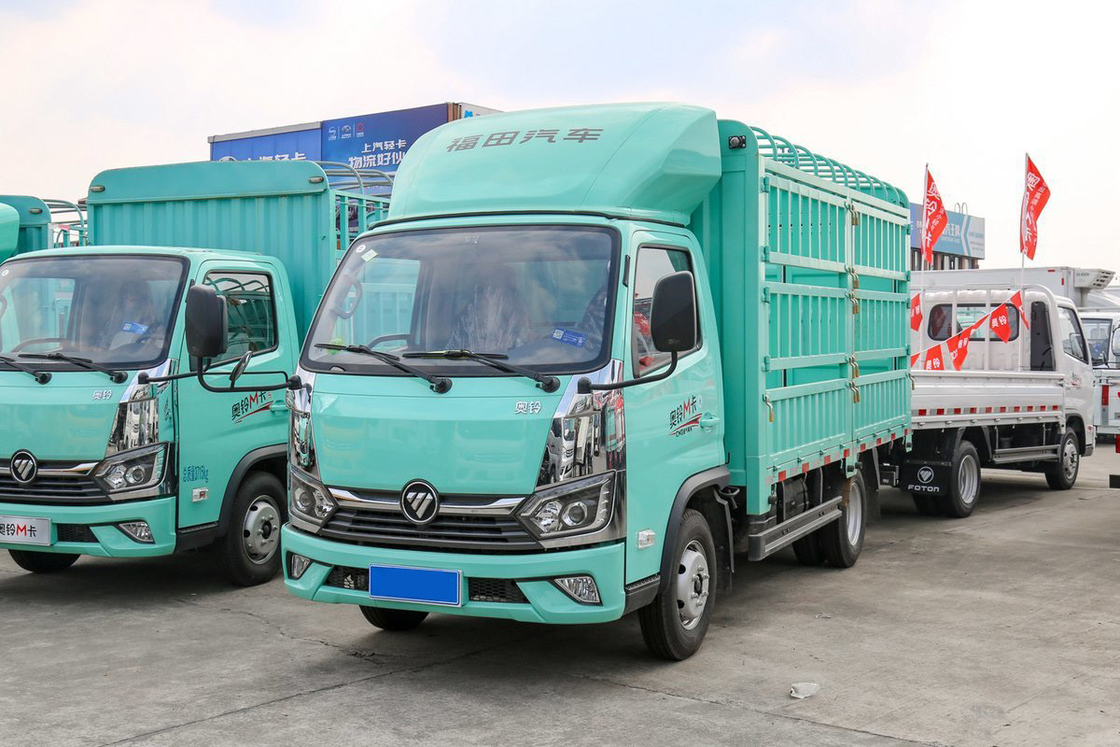 Foton Auman Mini Truck 2.0L 127HP CNG 3.815m Alto telhado Deflector vedação Caminhão Assentos de absorção de choque