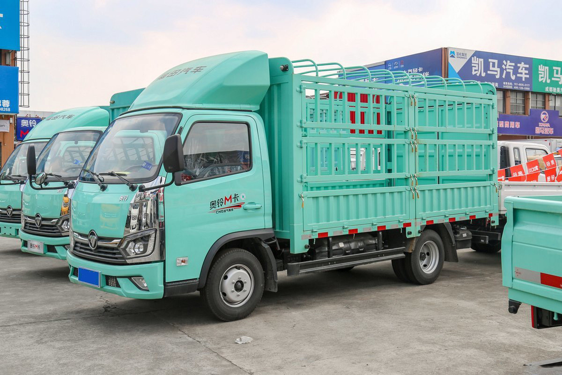 Foton Auman Mini Truck 2.0L 127HP CNG 3.815m Alto telhado Deflector vedação Caminhão Assentos de absorção de choque