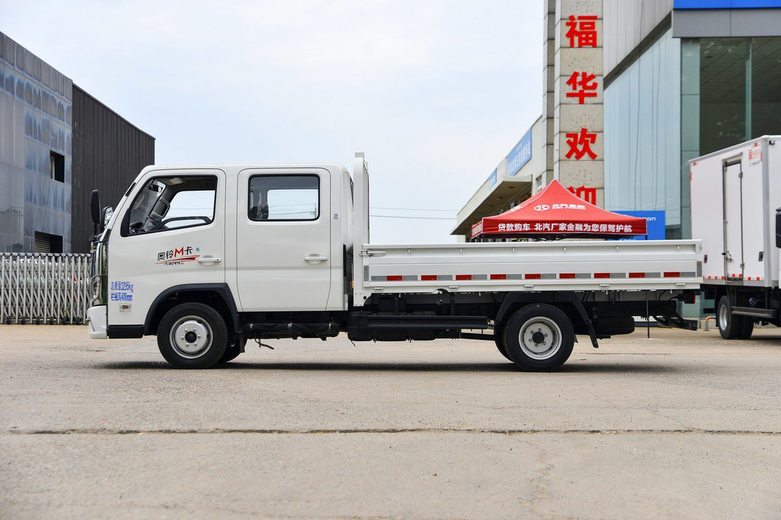 Auman M Modelo 2.0L Assentos em fila dupla 144HP Manual de gasolina 5 marchas 2.7m Foton Flatbed Mini Truck