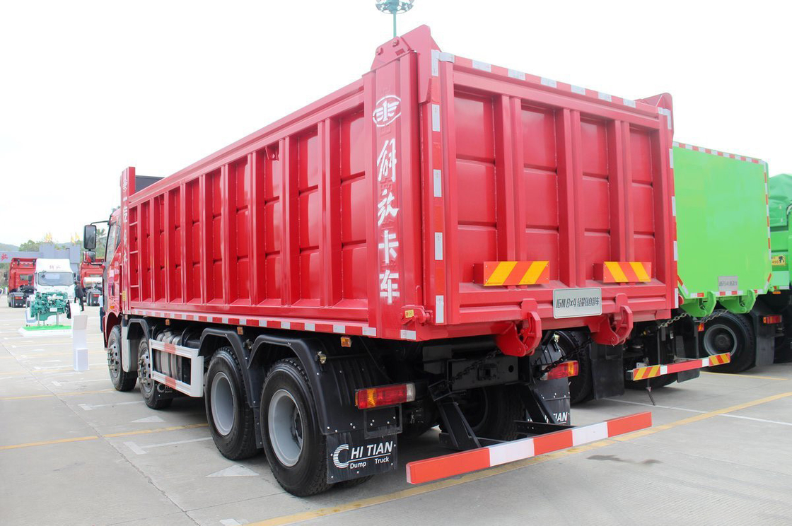 FAW Jiefang Dump Truck J6M Truck Pesado Diesel 350hp Flat Top Single Row Seat 8X4 6,5m Rear Flip Cargo Box