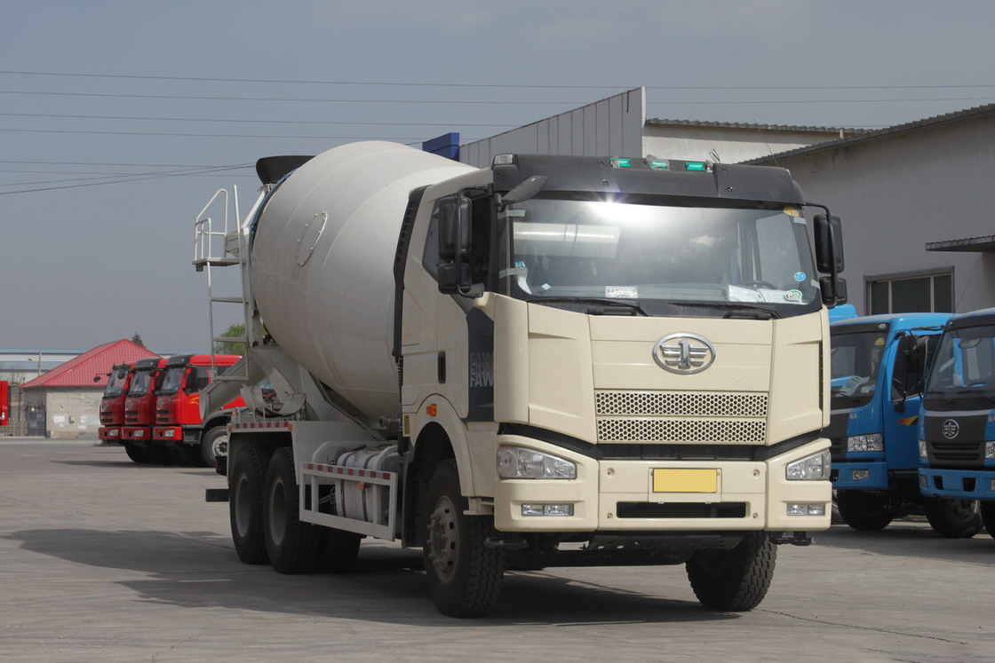 FAW Jiefang caminhão de mistura de concreto J6P 350HP 6X4 Cabina de topo plano 4.7m3 Tanque Automático de ar condicionado