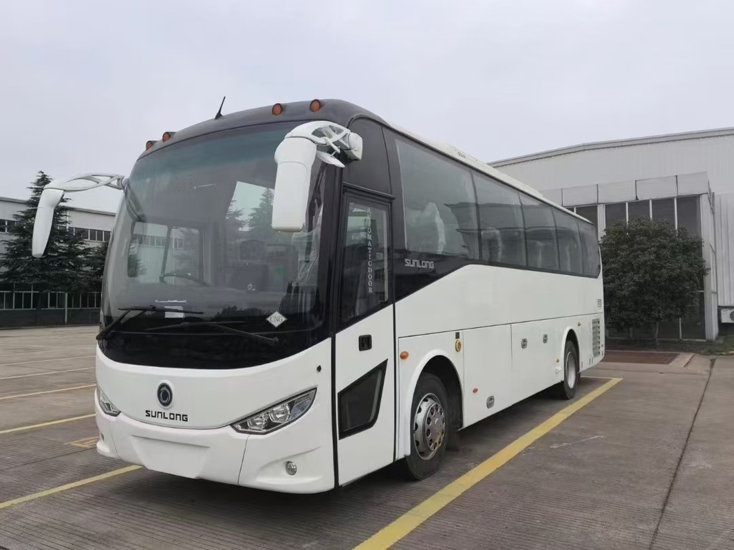 Ônibus de ônibus usados 36 assentos Sunlong Ônibus SLK6102 GNC Motor Yuchai Direito Direito Direito Usado na África