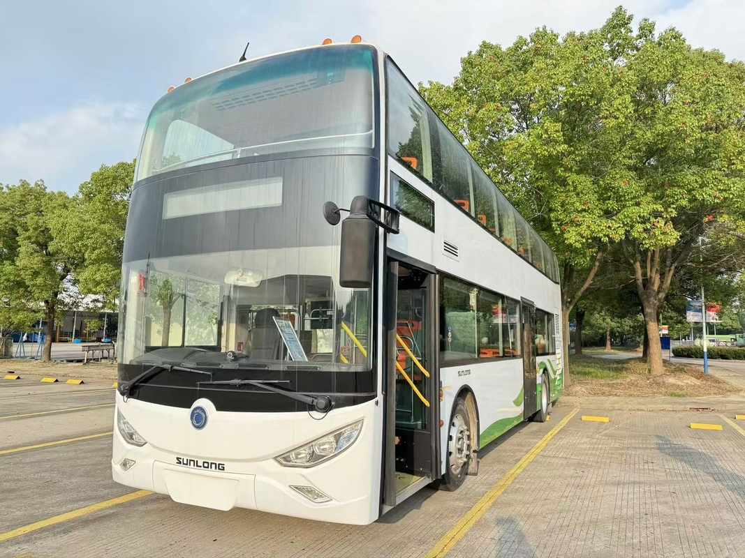 Ônibus turístico usado de luxo de 37 lugares de duplo andar RHD Weichai Motor Diesel Ônibus Sunlong SLK6126
