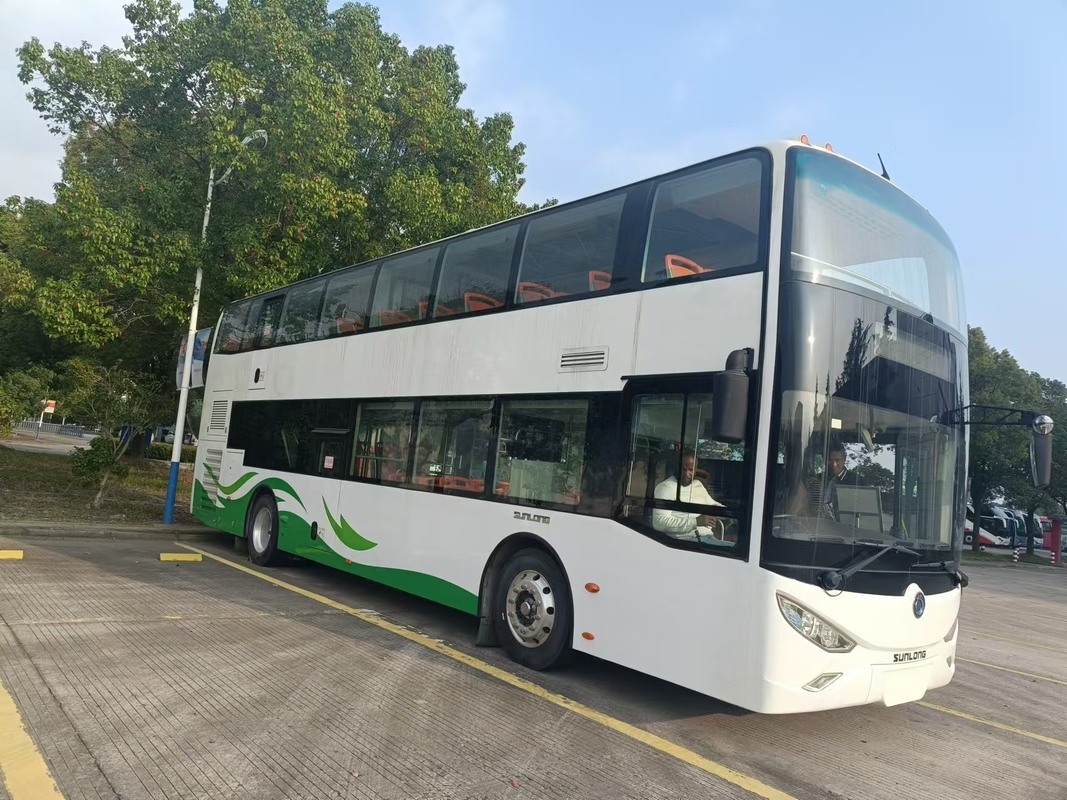 Ônibus turístico usado de luxo de 37 lugares de duplo andar RHD Weichai Motor Diesel Ônibus Sunlong SLK6126