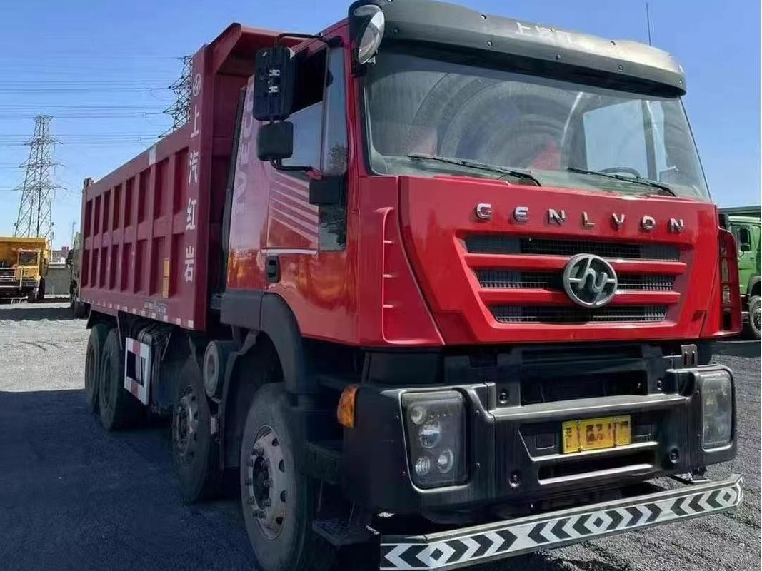 China usou caminhões pesados ​​​​SAIC Hongyan caminhão basculante 8 × 4 tecnologia de caminhão condução à esquerda 390hp