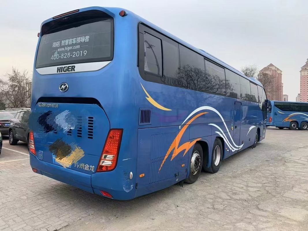 Ônibus de segunda mão Higer KLQ6132 Weichai 375hp Ônibus de diferença dupla 56 lugares Duplo traseiro Alxe Lux Transport