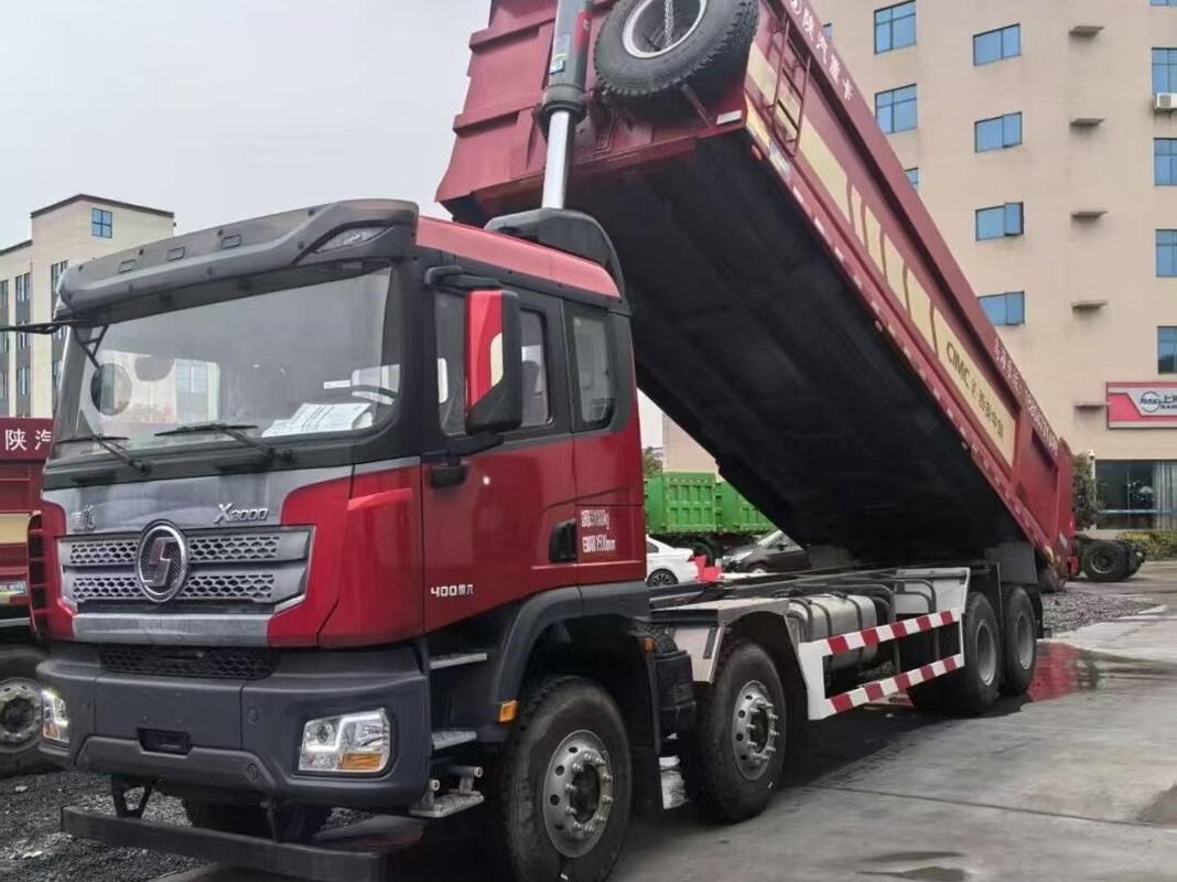 Caminhão de descarga usados para minas Shacman Weichai 430hp Levantamento frontal 8*4 Modo de condução 12 Pneus Lhd 50tons Carregamento