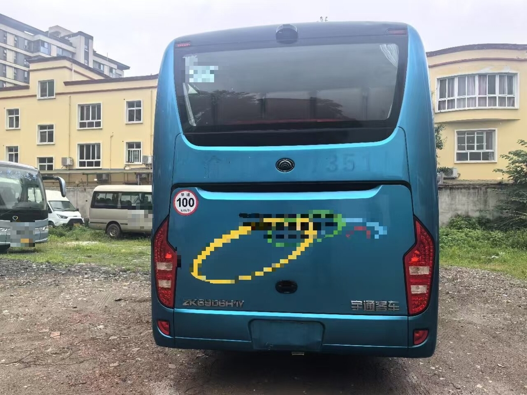 Luxo autocarro usado K6906 azul A/C Diesel motor folha 39 assentos Suspensão de mola longa distância