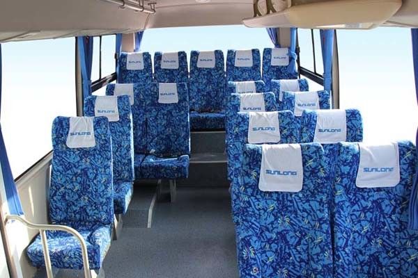 Ônibus da mão do tipo segundo de Shenlong mini, mini ônibus escolar usado 19 Seat 95 km/h de velocidade máxima