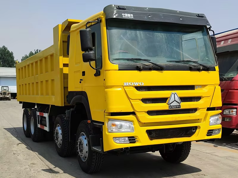 Usado caminhão basculante Howo 371hp 8x4 com volante à esquerda Motor Diesel WP AC 12 rodas para o Zimbabué