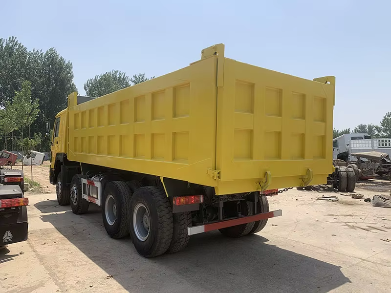 Usado caminhão basculante Howo 371hp 8x4 com volante à esquerda Motor Diesel WP AC 12 rodas para o Zimbabué