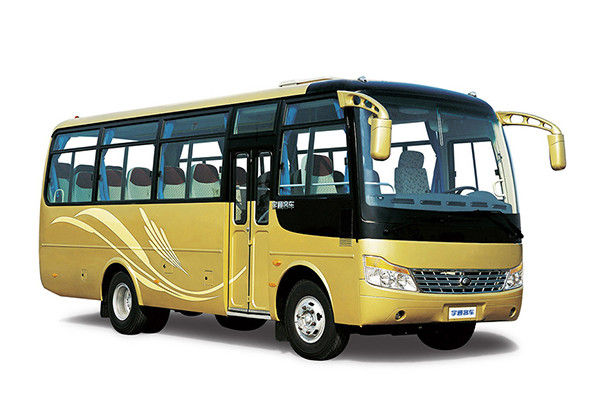 Ônibus usado 30 assentos do curso, tipo de Yutong do ônibus de turista da mão do amarelo segundo