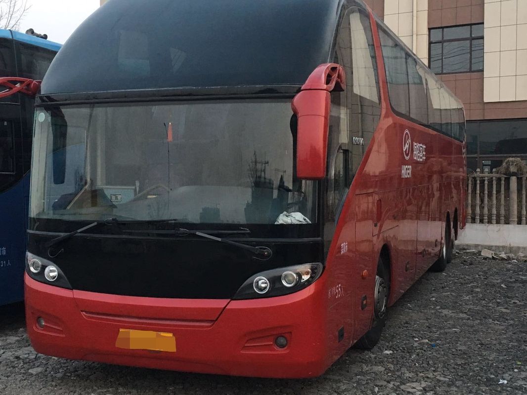55 mão esquerda diesel usada do ônibus KLQ6147 do passageiro de Seat curso mais altamente vermelho que dirige 2013 anos