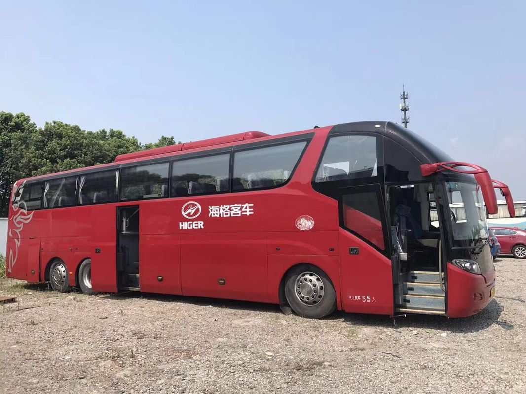 55 mão esquerda diesel usada do ônibus KLQ6147 do passageiro de Seat curso mais altamente vermelho que dirige 2013 anos