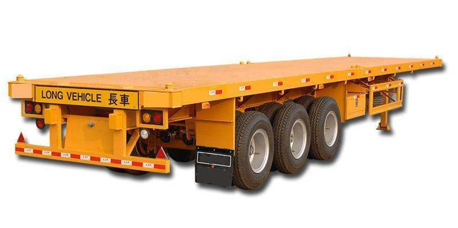 Do leito reboque de aço semi com o pneu do triângulo 12R22.5 40 pés de transporte de recipiente