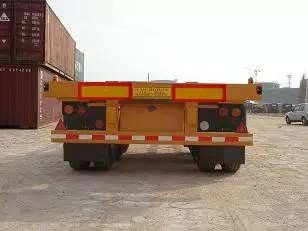 Do leito reboque de aço semi com o pneu do triângulo 12R22.5 40 pés de transporte de recipiente
