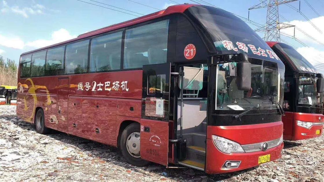 o óleo 247kw diesel 50 assentos Yutong usado 2015 anos transporta o chassi de aço do Euro III do quilômetro do motor de Yuchai baixo com C.A.