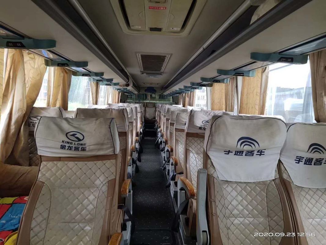 Portas dobro usadas 233kw diesel da C.A. de Bus With do treinador dos assentos do motor 53 de Kinglong RHD