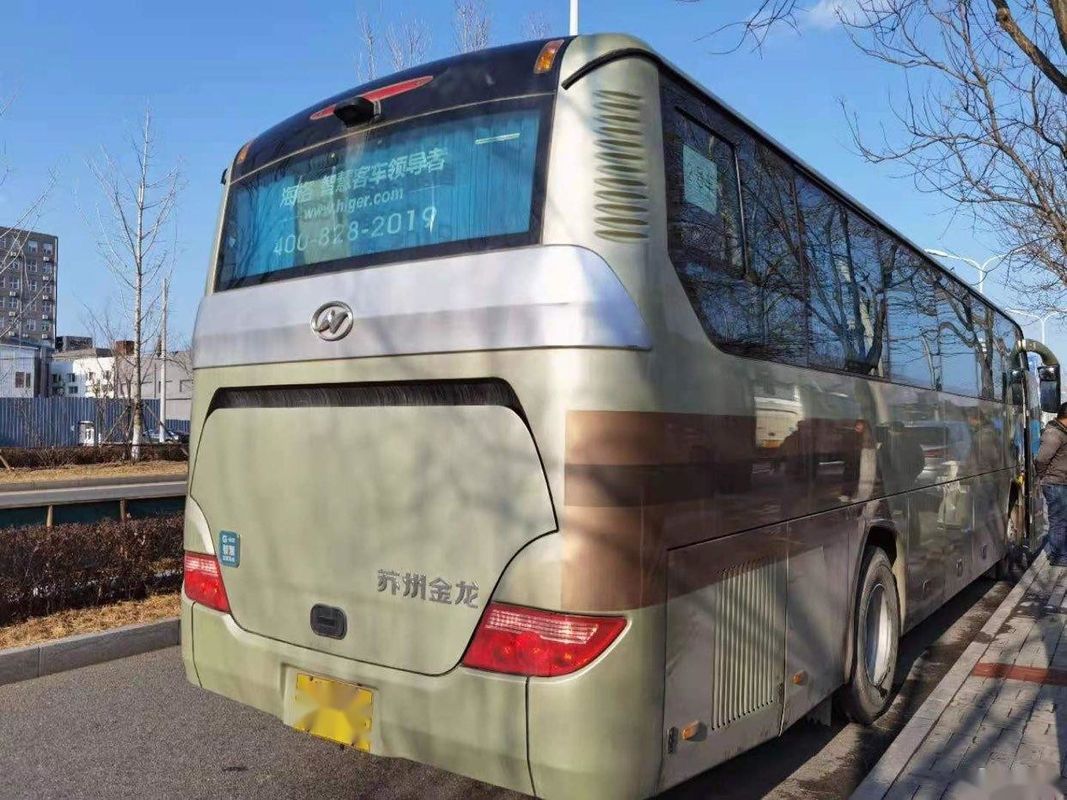 Treinador usado Bus do ônibus do passageiro do modelo KLQ6115 do tipo do motor da parte traseira de LHD chassi de aço mais alto 53 assentos