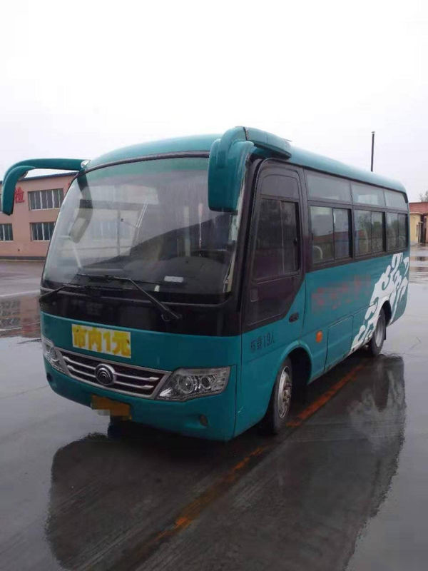 Ônibus usado usado do passageiro da mão esquerda de Front Engine Steel Chassis Euro V dos assentos de Mini Bus Yutong ZK6609D 19 movimentação diesel