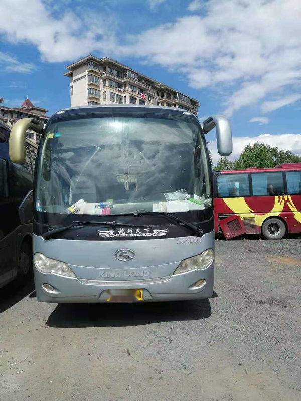 Quilômetro dobro usado das portas 39seats do ônibus XMQ6900 de Kinglong baixo deixado o chassi de aço de direção