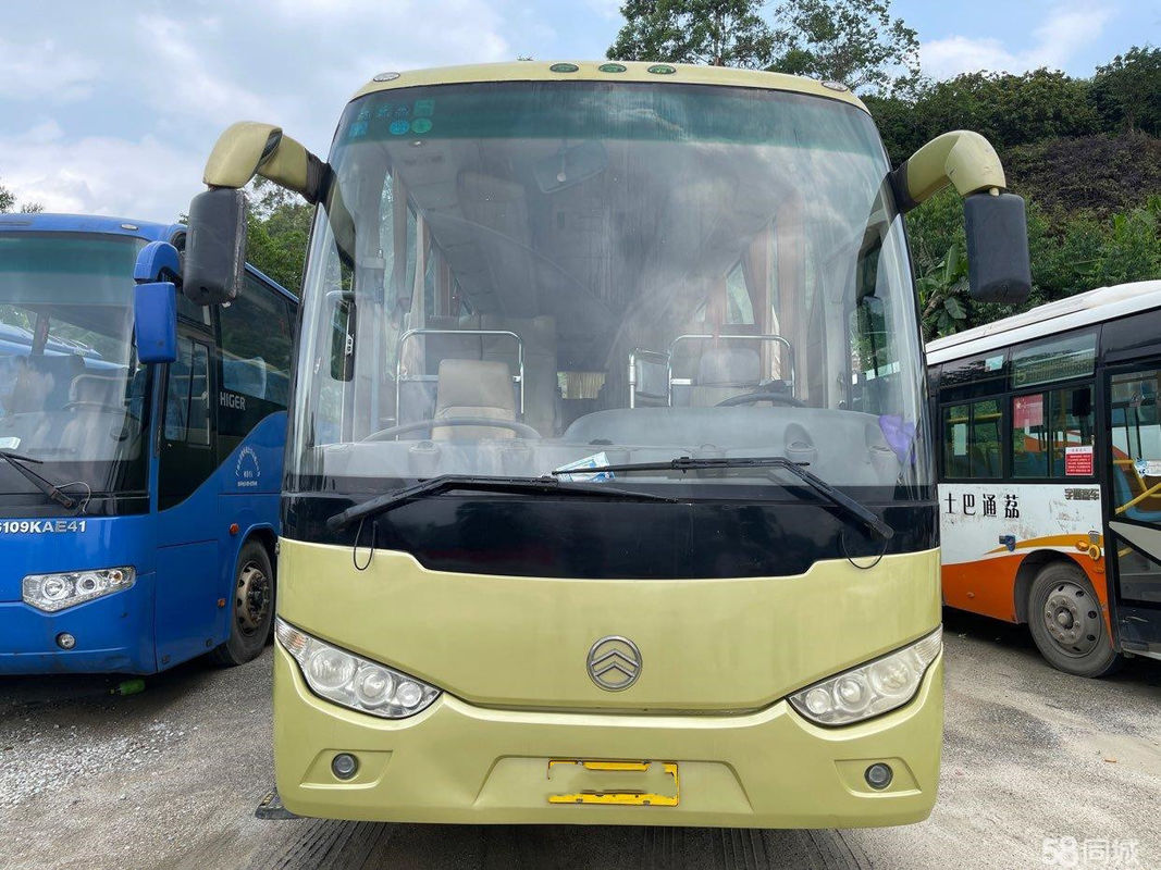 Dragon Used Coach Bus dourado 47 portas do Euro III de aço do chassi do motor de Hino J08E dos assentos únicas