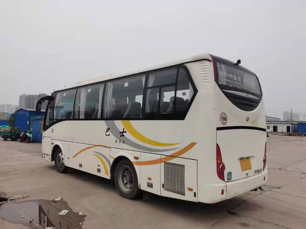 O motor traseiro usado 140kw de Yuchai de uns assentos mais altos do ônibus KLQ6808 35 usou quilômetro de Bus Steel Chassis do treinador o baixo