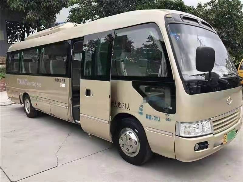 31 assentos ônibus usado 2016 anos da pousa-copos de Feiyan usaram a direção elétrica da mão esquerda do motor de Mini Bus Coaster Bus With