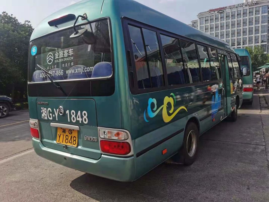 2015 anos 26 Dragon Coaster Bus dourado usado assentos, motor usado de Mini Bus Coaster Bus With Hino