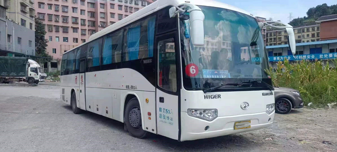 O treinador usado Bus Model KLQ6129 usou o baixo quilômetro chassi de aço mais alto das portas dobro do ônibus do passageiro dos assentos do ônibus 53 de um bom