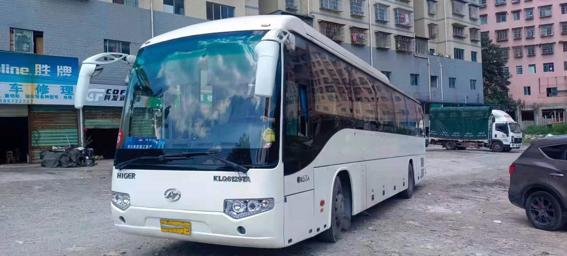 O treinador usado Bus Model KLQ6129 usou o baixo quilômetro chassi de aço mais alto das portas dobro do ônibus do passageiro dos assentos do ônibus 53 de um bom