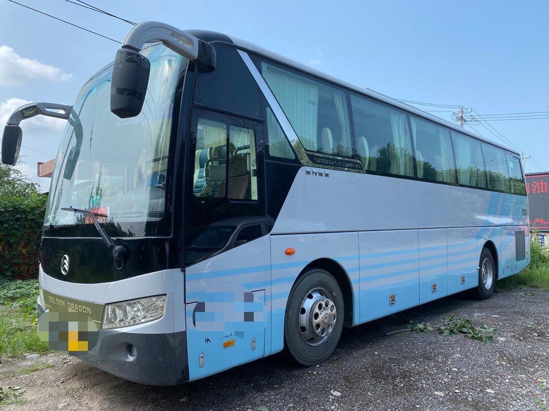 Ônibus de turista luxuoso usado de Lhd do motor traseiro diesel manual dourado da caixa de engrenagens de Dragon Bus 45seats