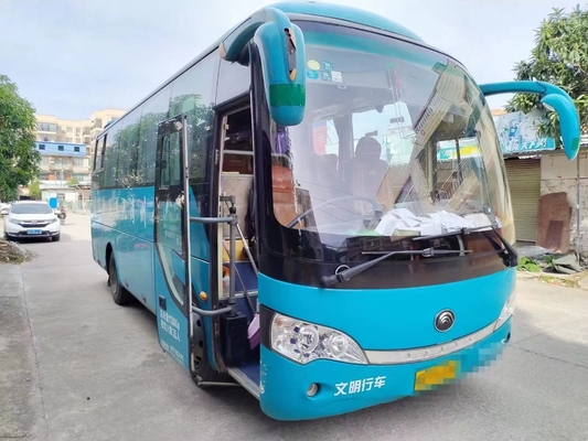 Ônibus de segunda mão Yutong ZK6808 motor a diesel 35 lugares placa mola suspensão