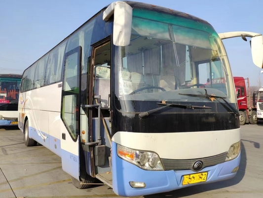 Os ônibus diesel usados endireitam o ônibus do motor de Yuchai da parte traseira de Yutong Zk6110 2+3layout 62seats do ônibus de Steeing