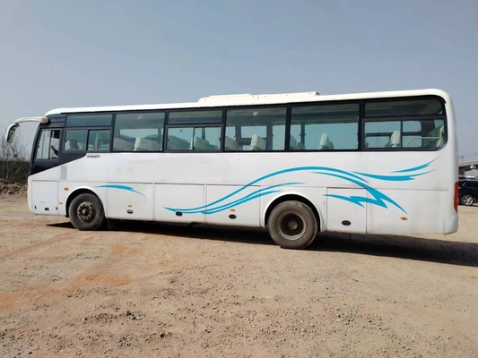A cor branca das portas dobro dos assentos do Microbus 43 da segunda mão usou o motor do ônibus ZK6102D Yuchai de Yutong