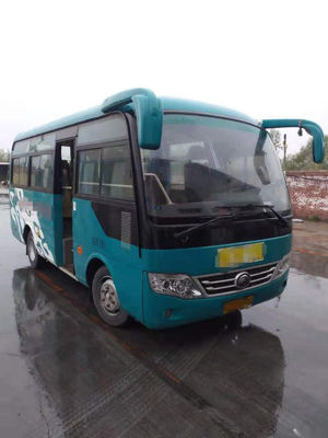 Ônibus usado usado do passageiro da mão esquerda de Front Engine Steel Chassis Euro V dos assentos de Mini Bus Yutong ZK6609D 19 movimentação diesel