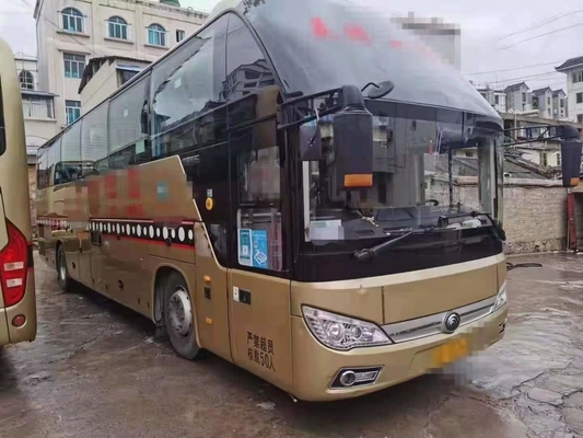 O ônibus usado 2018 anos Yutong usou a cor dourada diesel do A/C do apoio do ônibus Zk6122 50 Seat Lhd da viagem
