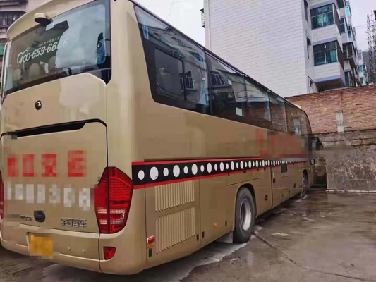 O ônibus usado 2018 anos Yutong usou a cor dourada diesel do A/C do apoio do ônibus Zk6122 50 Seat Lhd da viagem