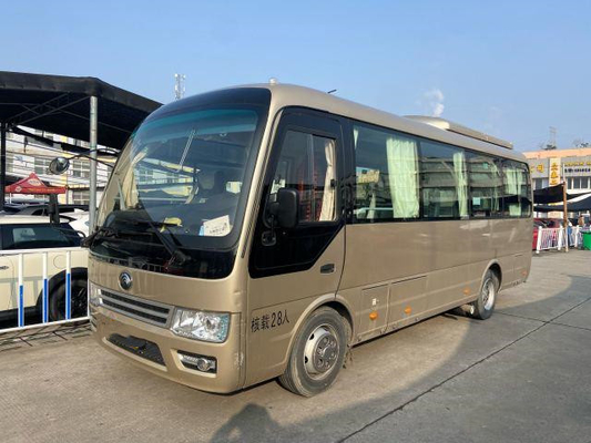 A segunda mão Yutong ZK6728 transporta o motor dourado usado de Yuchai da cor transporta o treinador de 28 passageiros Bus In 2019 anos